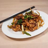 Golden Taste Shrimp · Succulent shrimp wok tossed with dry chili, shrimp powder, red pepper, garlic, onion, jalape...