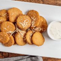 Fried Zucchini · Perfectly crispy, ready for dipping with ranch dressing.
