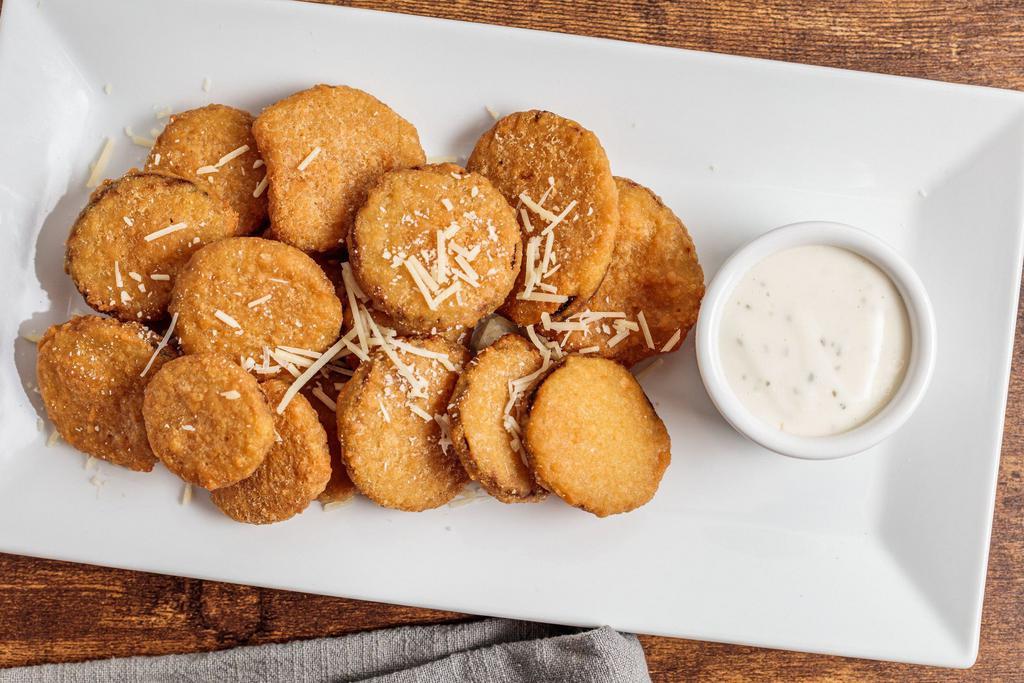 Fried Zucchini · Perfectly crispy, ready for dipping with ranch dressing.