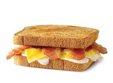 Breakfast Toast Sandwich with Meat, Egg and Cheese · 