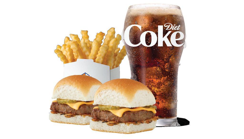 The Impossible™ Slider Meal · 2 Impossible™ sliders with small french fries and small soft drink.