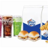 Family Crave Meal · 20 cheese sliders, 4 small french fries and 4 small soft drinks.