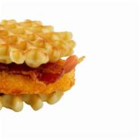 Chicken & Waffles Slider · Made with all-white meat chicken.