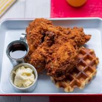 1/2 Free Range Chicken (4 Pcs) with Waffle + Syrup · 1/2 Free Range Chicken (4 pieces), coated in our secret southern batter and fried, served wi...