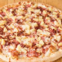 Super Hawaiian Pizza · Double ham, bacon, double pineapple, extra cheese, and garlic parmesan crust.