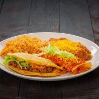 5. Taco and Enchilada · 1 shredded beef taco and 1 cheese enchilada. 