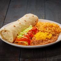 6. Burrito and Enchilada · 1 shredded beef burrito and 1 cheese enchilada.