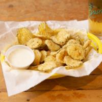 Fried Pickles · Served with ranch dressing.