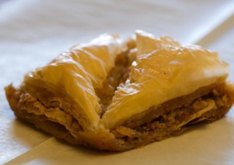 Baklava · Phyllo dough stuffed with nuts and pecan.

