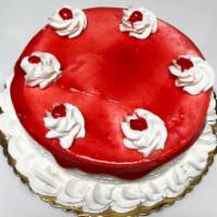 Small Strawberry Ice Cream Cake  · Vanilla cake, strawberry ice cream filling with whipped cream frosting and strawberry glaze ...