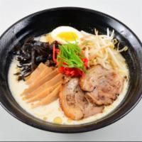 Tonkotsu Ramen · Tonkotsu ramen originates from Kyushu. Creamy broth with a rich pork flavor top with grilled...