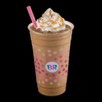 Caramel Cappuccino Blast · Coffee blended with caramel, ice and ice cream to make a creamy pick me up. 32oz