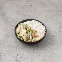 Green Curry · Green bean, eggplant, red pepper, bamboo shoot and basil. Contains coconut milk. Served with...