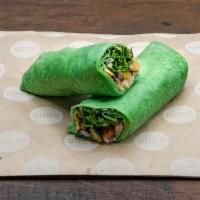 Curry Chicken Salad Wrap · Mary's chicken in our curry dressing wrapped with spinach and Monterey Jack cheese.