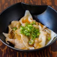 Homemade Japanese Wonton · Japanese tender pork and shrimp wonton in aromatic miso sauce and spicy red chili oil. Fresh...