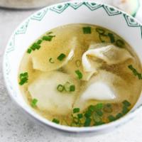 18. Wonton Soup · Seasend broth with filled wonton dumplings.