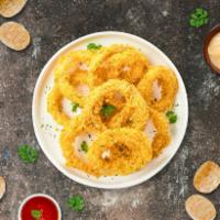 All Over The Onion Rings · (Vegetarian) Sliced onions dipped in a light batter and fried until crispy and golden brown.