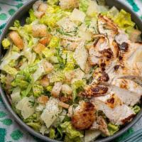Chicken Caesar Salad · grilled chicken breast, organic romaine, shaved parmesan, croutons, caesar dressing (on the ...