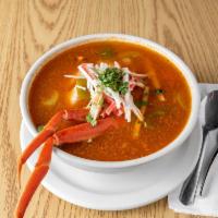 Caldo 7 Mares Special · The favorite 7 seas soup mixed with fish, shrimp, octopus, crab leg, scallops and mussels (p...