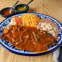 Bistec Ranchero Specialty · choice outside skirt Steak served in ranchero sauce.