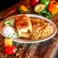 Chimichanga Ranchera · A flour tortilla filled with shredded cheese and your choice of filling, fried until golden ...
