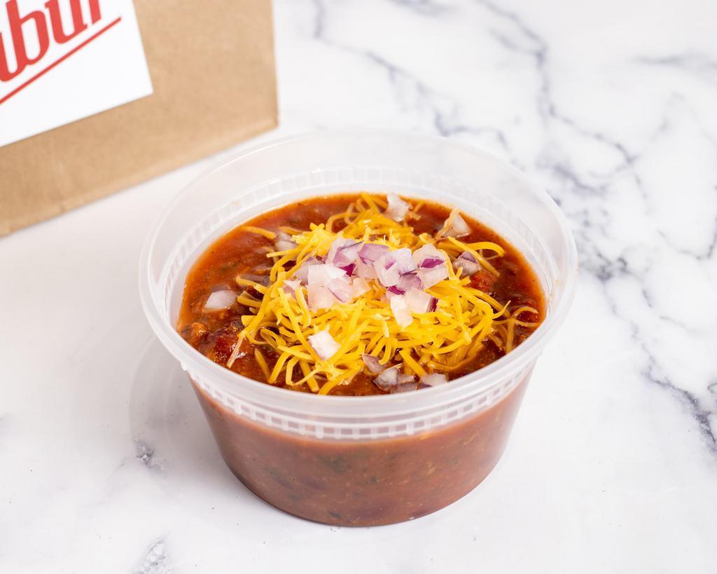 Cup o' Chili by Calibur Express · By Calibur Express. Fresh housemade chili with organic beef. Contains nightshades. We cannot make substitutions.