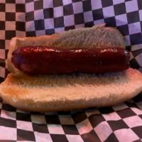 Beef Hot Dog · All beef hot dog served on a bun.