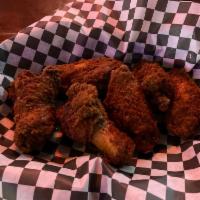 Spicy Breaded Jumbo Wings · 6 pieces. 1ST & 2ND JOINT CUT WINGS , BREADED WITH SPICES