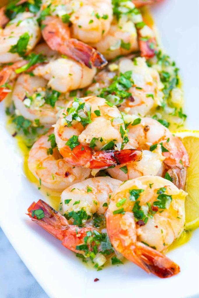 Shrimp Scampi · Shrimp scampi with roasted potatoes, broccoli, lemon capers sauce.