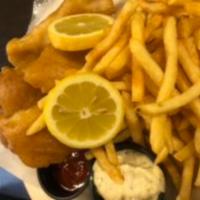 Fish and Fries · Fresh fish made into crispy served with french fries & a tartar sauce