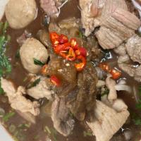Pho Num Tok ( thai boat noodle soup) · 