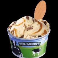 Triple Caramel Chunk · Caramel ice cream with a swirl of caramel and fudge covered caramel chunks.