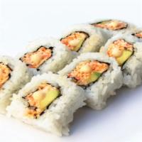Spicy California Roll · Your basic sushi roll...with a twist! Spicy crab meat, avocado, and cucumber rolled up in se...