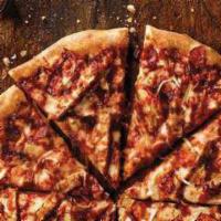 Small BBQ Chicken Pizza  · 6 slices. Grilled chicken, bacon, onions and our three-cheese blend, topped with tangy BBQ s...