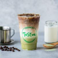 Matcha Coffee · Slow drip coffee layered with matcha green milk tea.