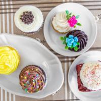 Suprise Baker's Choice Dozen · 12 of our GIANT sized cupcakes in a baker's choice assortment. Our jumbo cupcake is 2 times ...