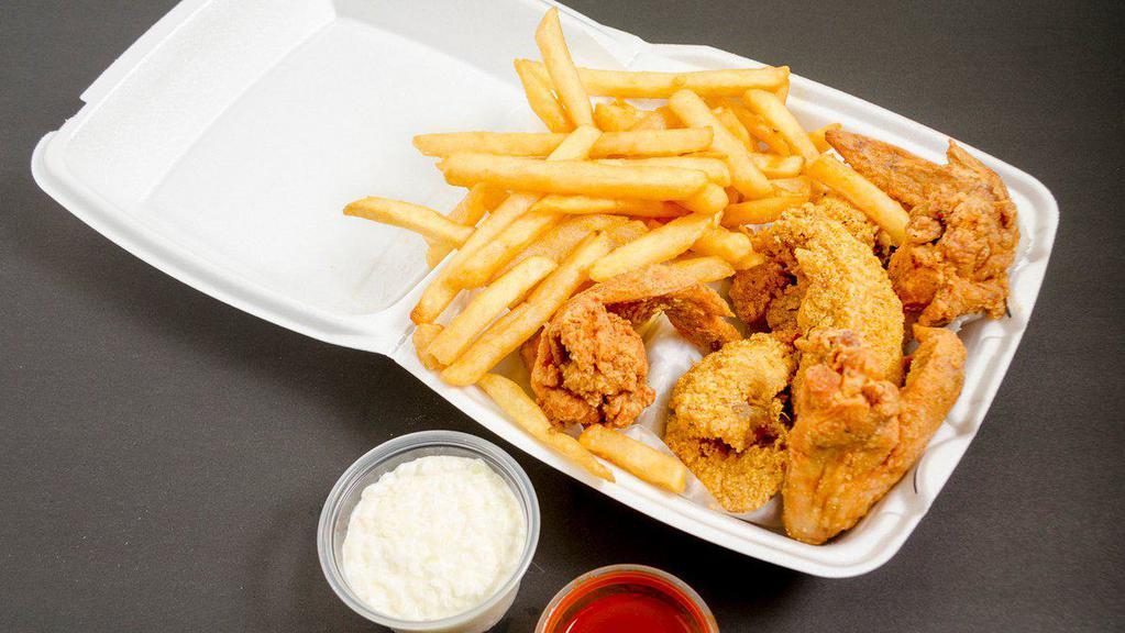 Fish Combo Special · Your choice of two fried chicken and fish options served with fries 