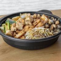 Chicken + Shrimp Bowl · Grilled shrimp and all natural chicken breast with a hint of lemon.

ALLERGENS: soy, wheat...
