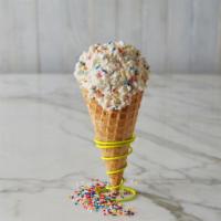 Ice Cream in a Cup or Hand Rolled Waffle Cone · Unlimited mix-ins! All you can fit!