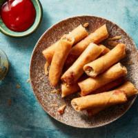 Lumpiang Shanghai · 12 pieces. Mini pork and vegetable egg rolls.