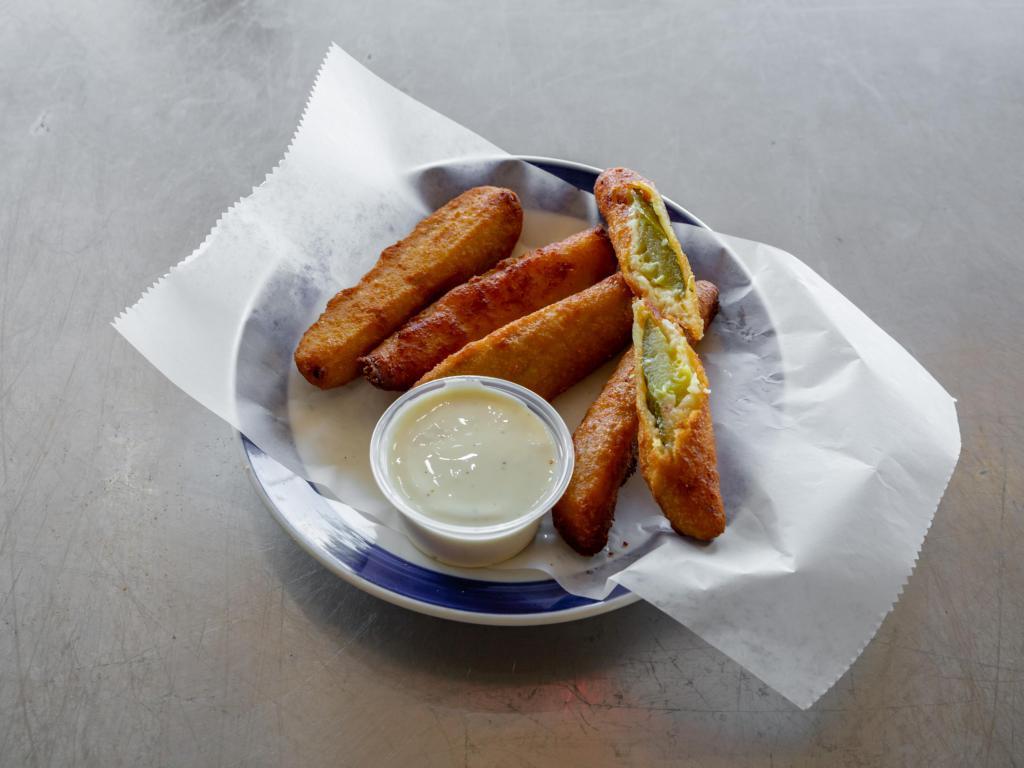 Fried pickles · 6 pieces served with ranch 
