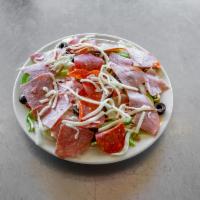 Antipasto Salad · Tossed mix lettuce with onions, green  peppers, Tomatoes, black and green olives ham, salami...