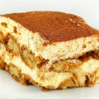 Tiramisu · 2 delicate layers of sponge cake saturated with espresso coffee and Marsala, then combined w...