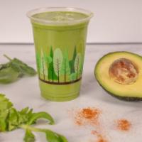 Revive · The base of our Refresh green juice (cucumber, celery, kale, and spinach) blended with avoca...