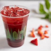 Berry Basil Limeade · Strawberries, blueberries, basil, ginger, lime, agave, and alkaline water.  Served over ice.