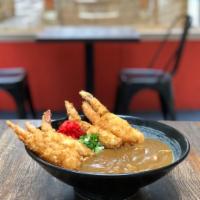 Shrimp Katsu Curry · Deep fried jumbo shrimp topped with curry over rice