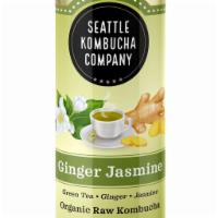 Ginger Jasmine Organic Kombucha · Ginger Jasmine is a bright green tea kombucha with mild, refreshing ginger and a smooth fini...