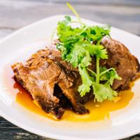 A22. Five-Spiced Braised Sliced Beef 五香牛肉 · Beef with cinnamon, fennel seeds, star anise, Sichuan peppercorn and cloves.