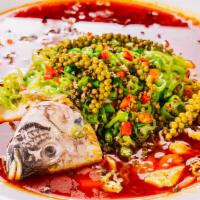 Z17. Whole Fish  w. Dry Pepper in Hot Spicy Oil 青花椒水煮鱼 · 