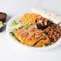 Fajita Plate · Choice of chicken, beef of combo fajitas served with: grated cheese, peppers and onions, fre...